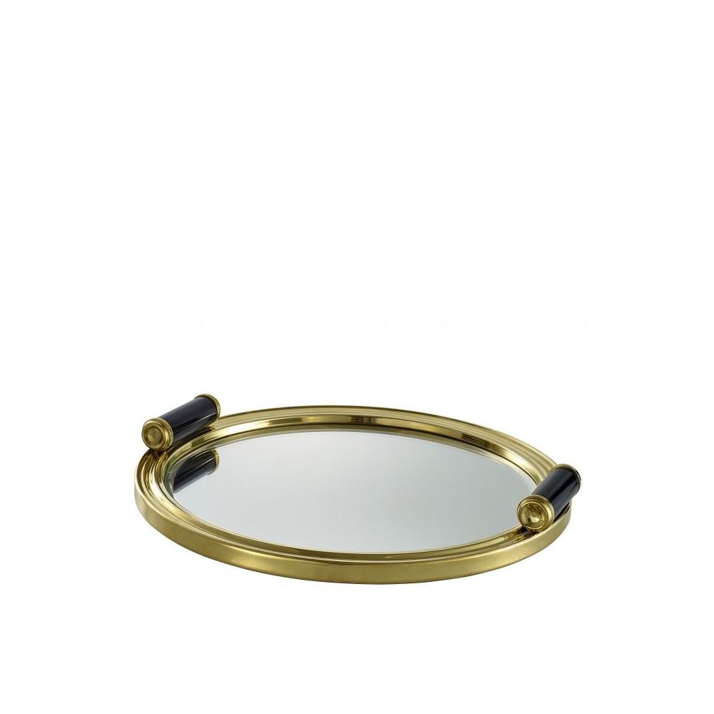 Tray Grimoldi, Polished Brass, Bevelled Mirror Glass