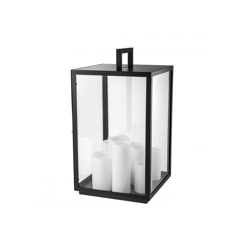 Table Lamp Debonair, Black Finish, Clear Glass