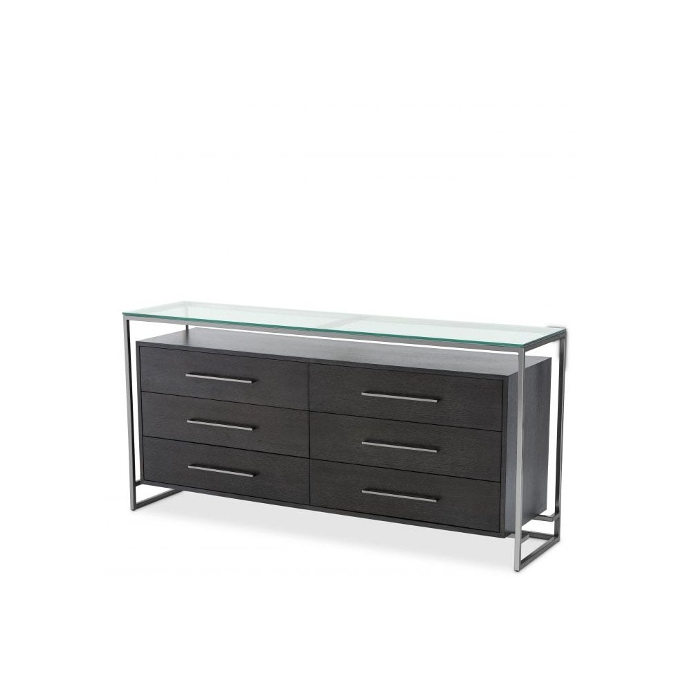 Dresser Durand, Black Nickel Finish, Charcoal Oak Veneer