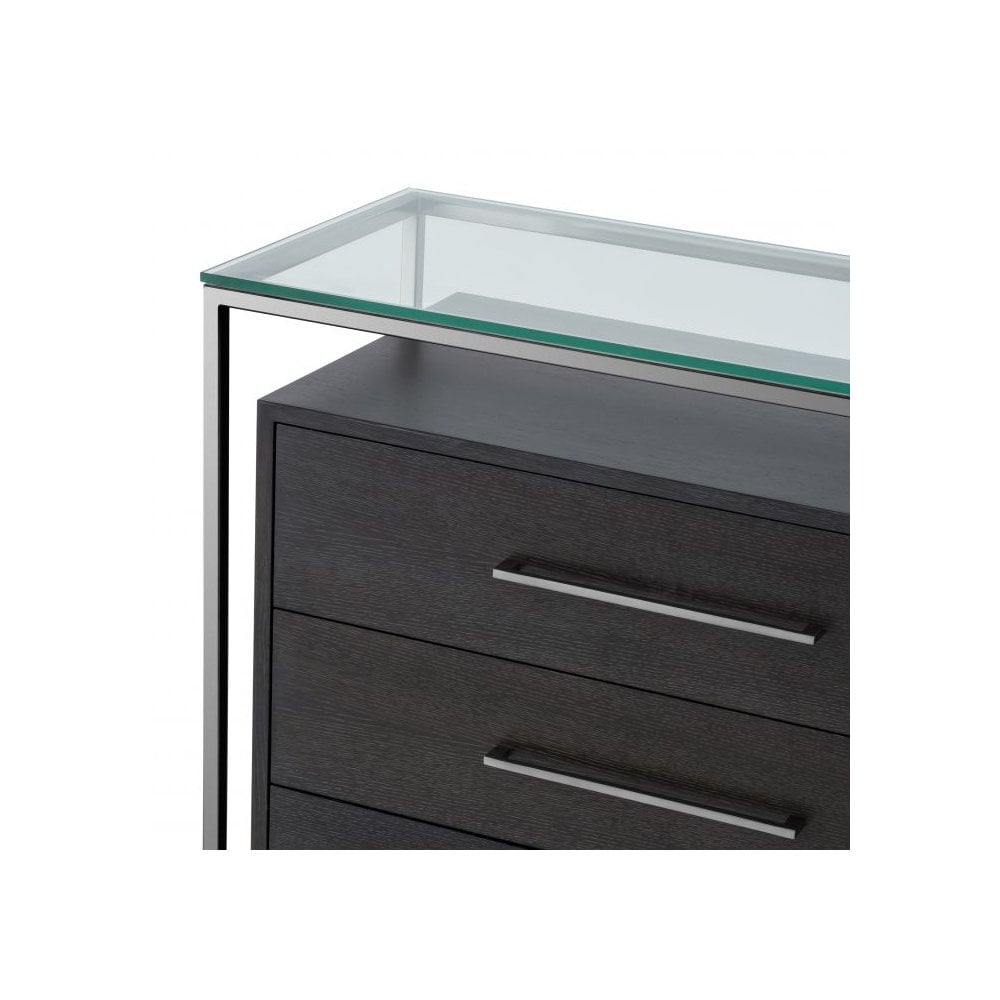 Dresser Durand, Black Nickel Finish, Charcoal Oak Veneer