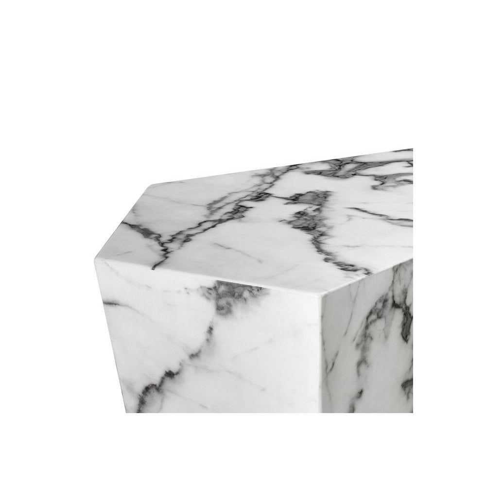 Coffee Table Prudential set of 3, White Faux Marble