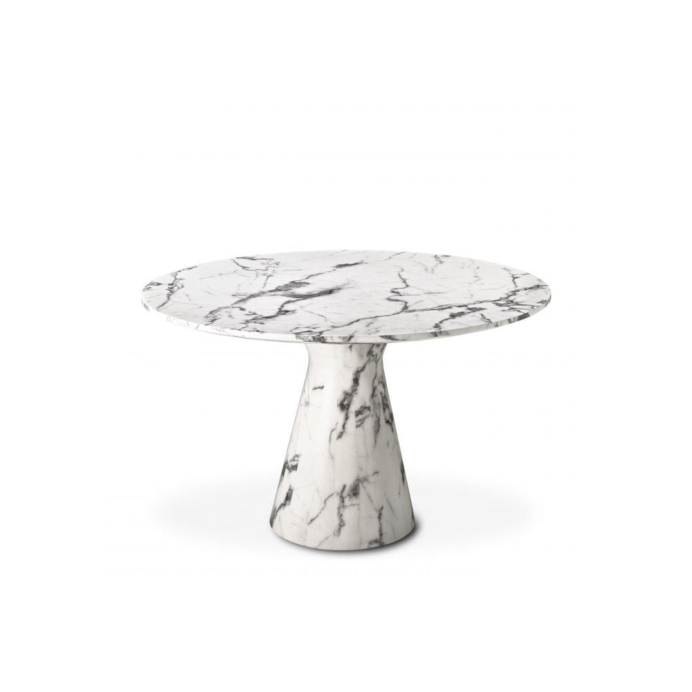 Dining Table Turner, White Faux Marble