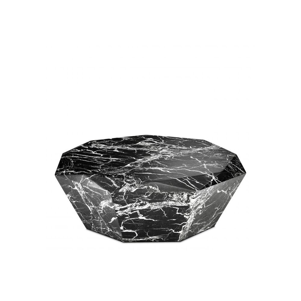 Coffee Table Diamond, Black Faux Marble