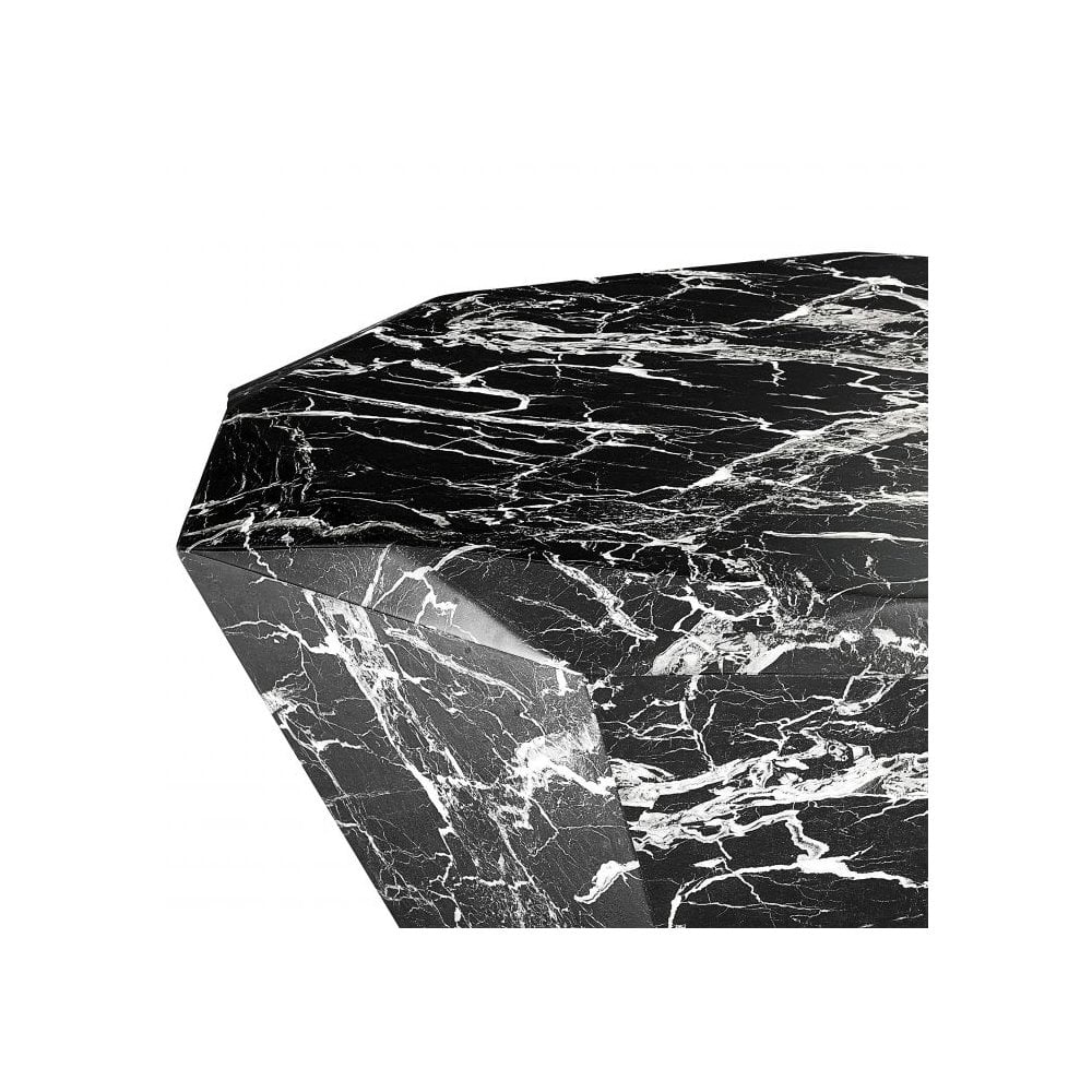 Coffee Table Diamond, Black Faux Marble