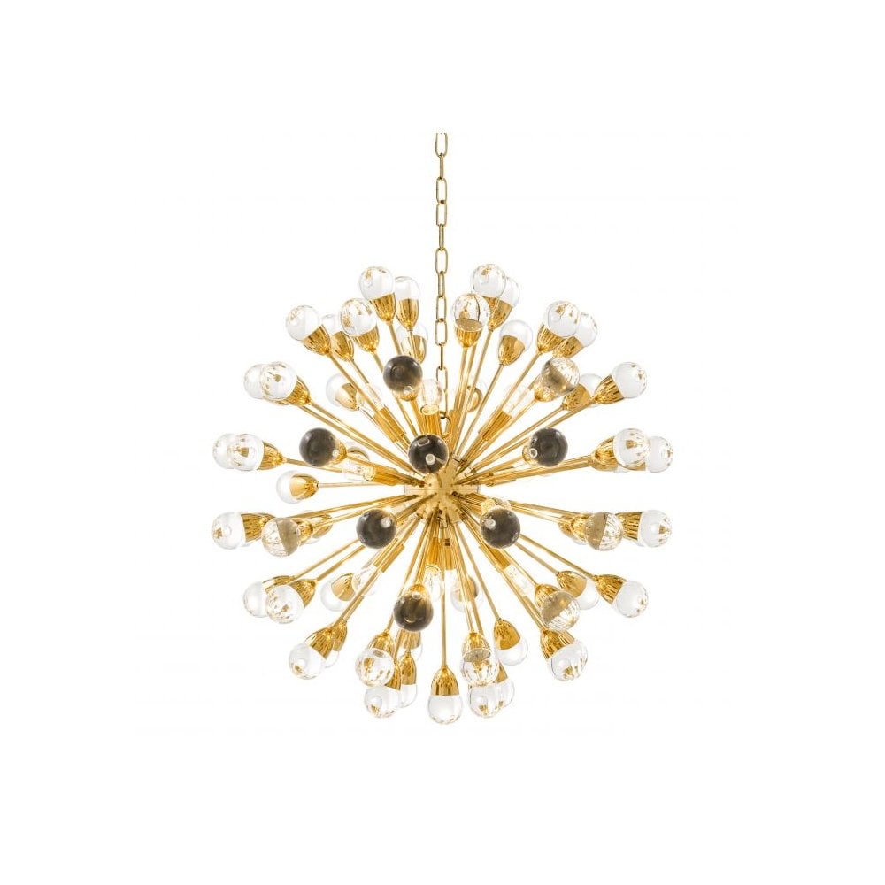 Chandelier Antares L, Gold Finish, Clear Glass