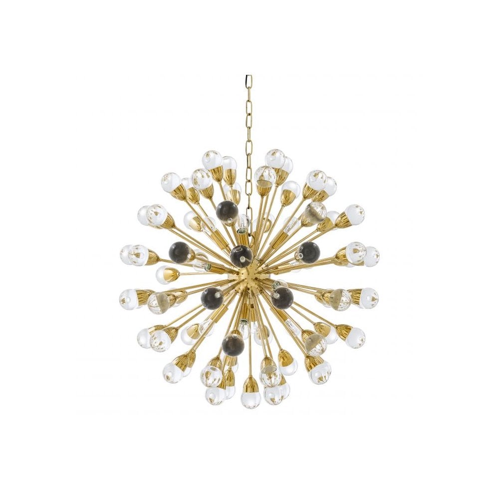 Chandelier Antares L, Gold Finish, Clear Glass