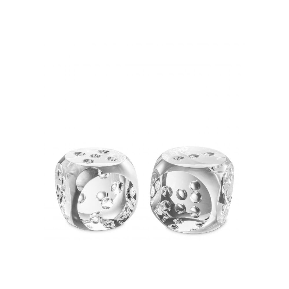 Desk Accessory Dice Tradizone set of 2, Crystal Glass