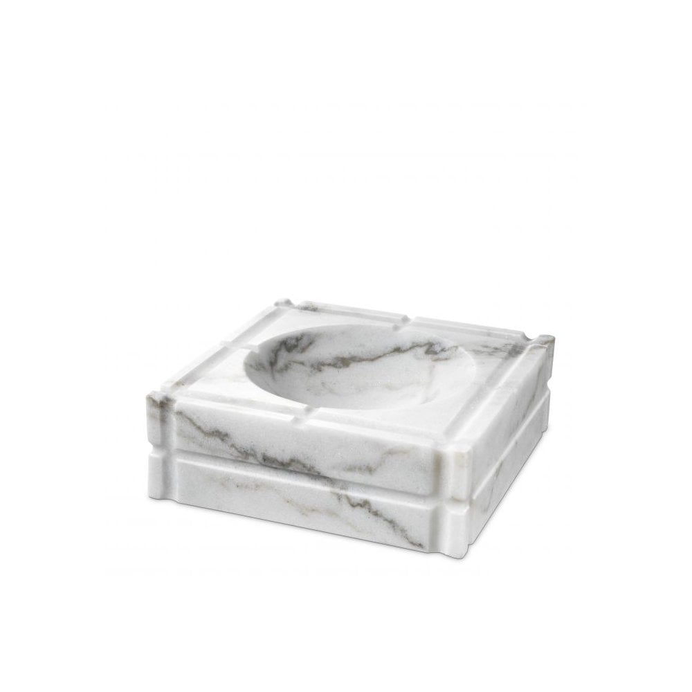 Ashtray Nestor, Honed White Marble