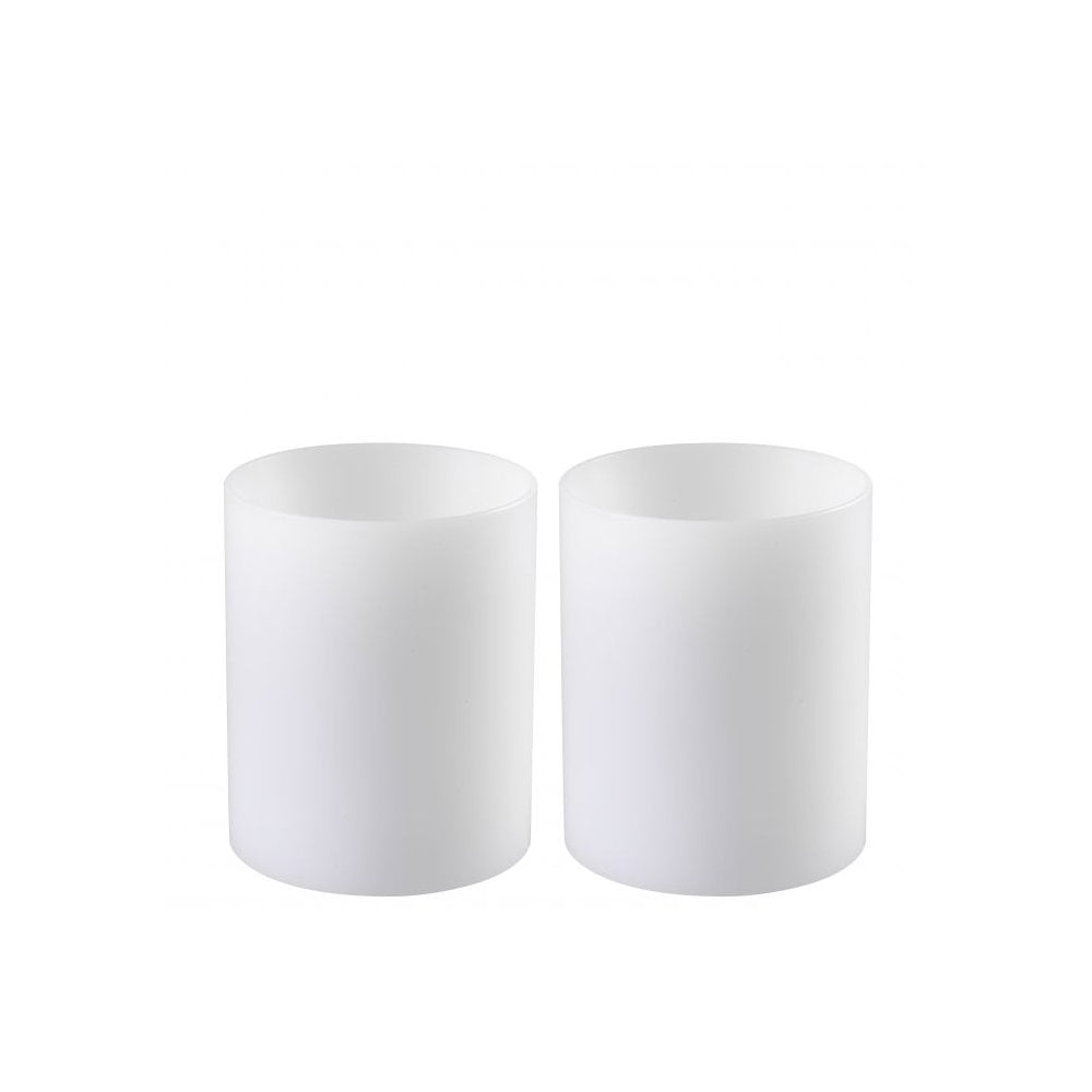 Artificial Candle deep ø 10 x H. 12 cm set of 2, White