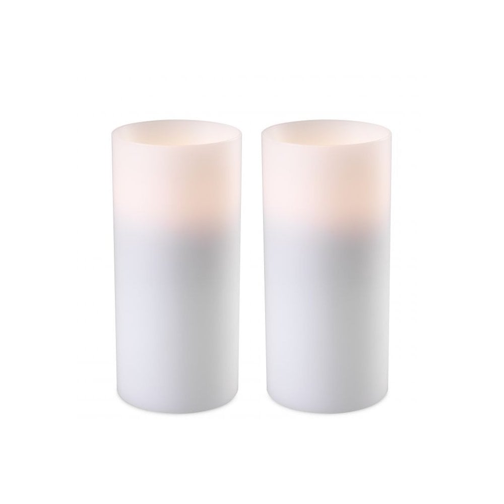 Artificial Candle deep ø 10 x H. 21 cm set of 2, White