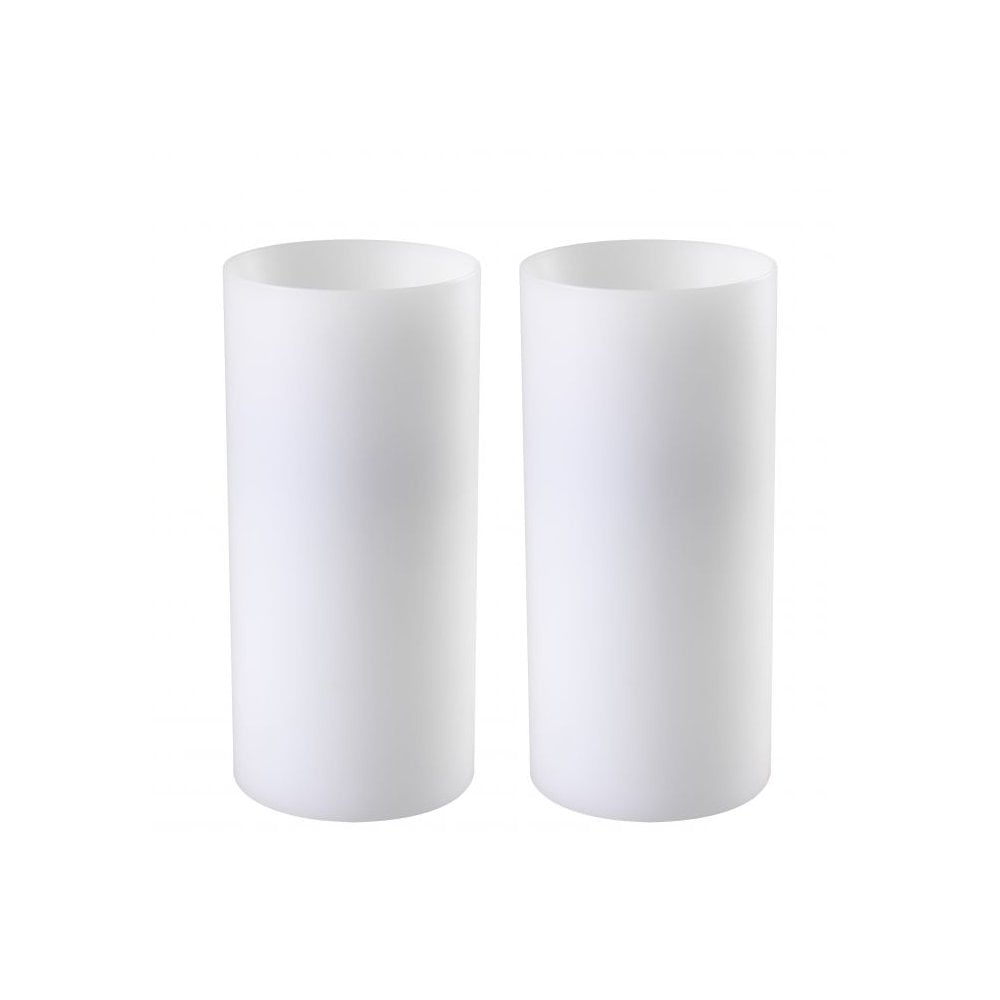 Artificial Candle deep ø 10 x H. 21 cm set of 2, White