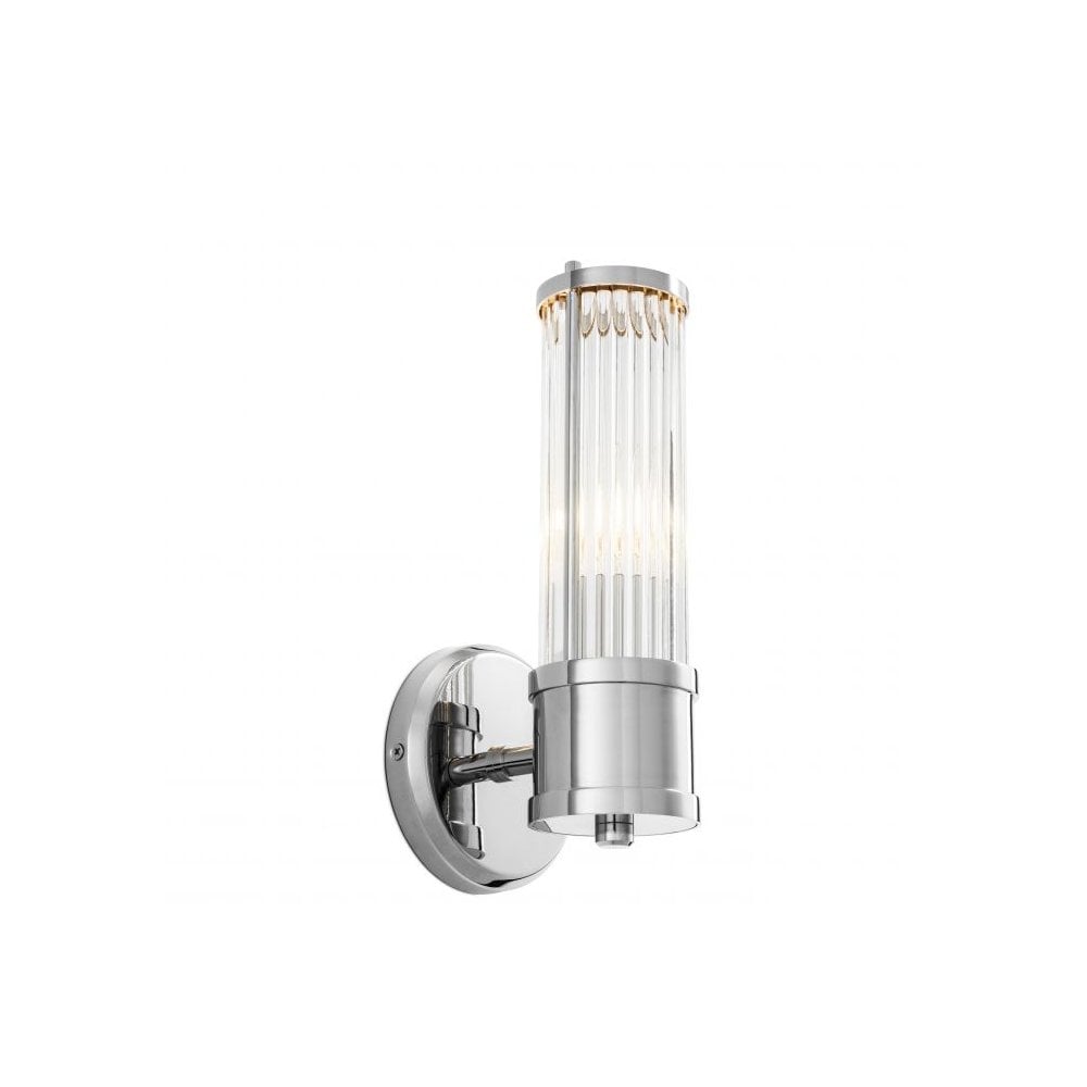 Wall Lamp Claridges Single, Nickel Finish, Clear Glass