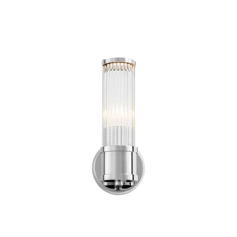 Wall Lamp Claridges Single, Nickel Finish, Clear Glass