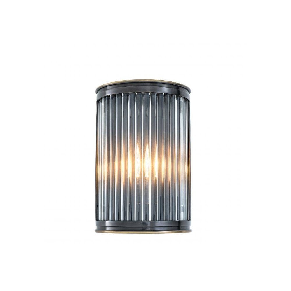 Wall Lamp Alice, Gunmetal Highlight Finish, Clear Glass