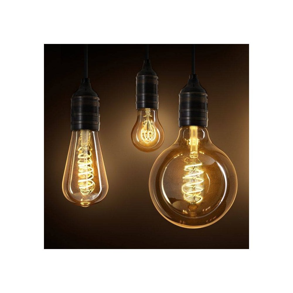 LED Bulb Globe 4W E27 set of 4, Dimmable Goldline Filament