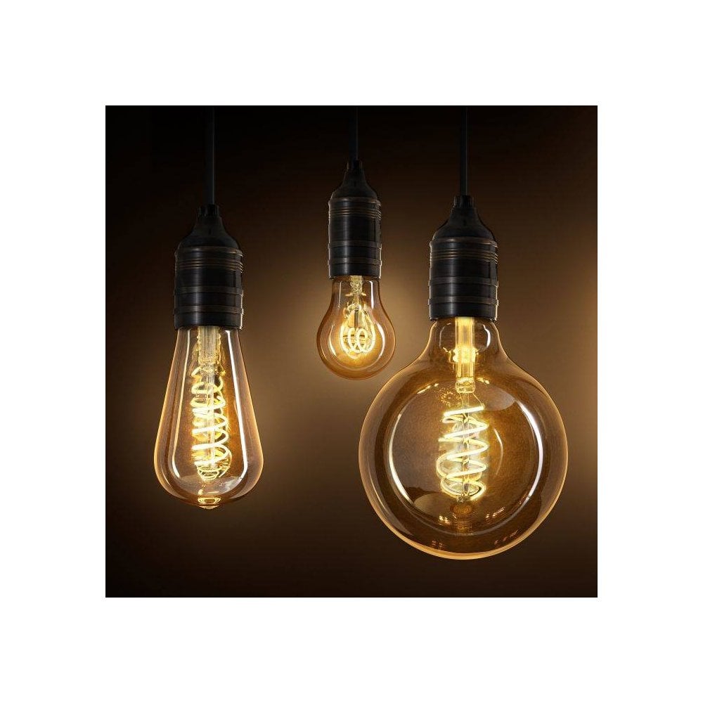 LED Bulb A Shape 4W E14 set of 4, Dimmable Goldline Filament