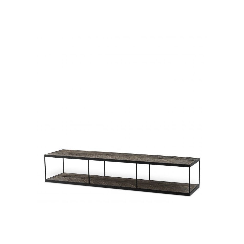 Coffee Table La Varenne, Zinc Finish, Weathered Oak