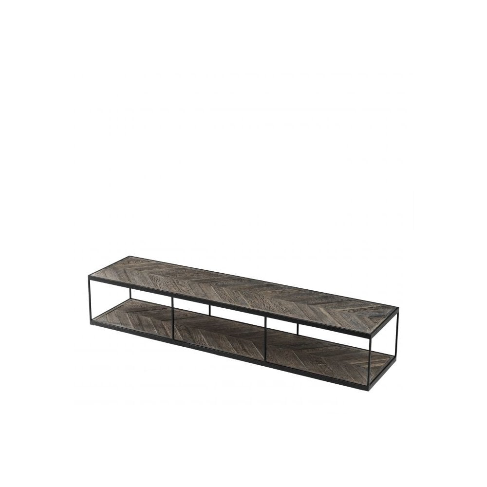 Coffee Table La Varenne, Zinc Finish, Weathered Oak