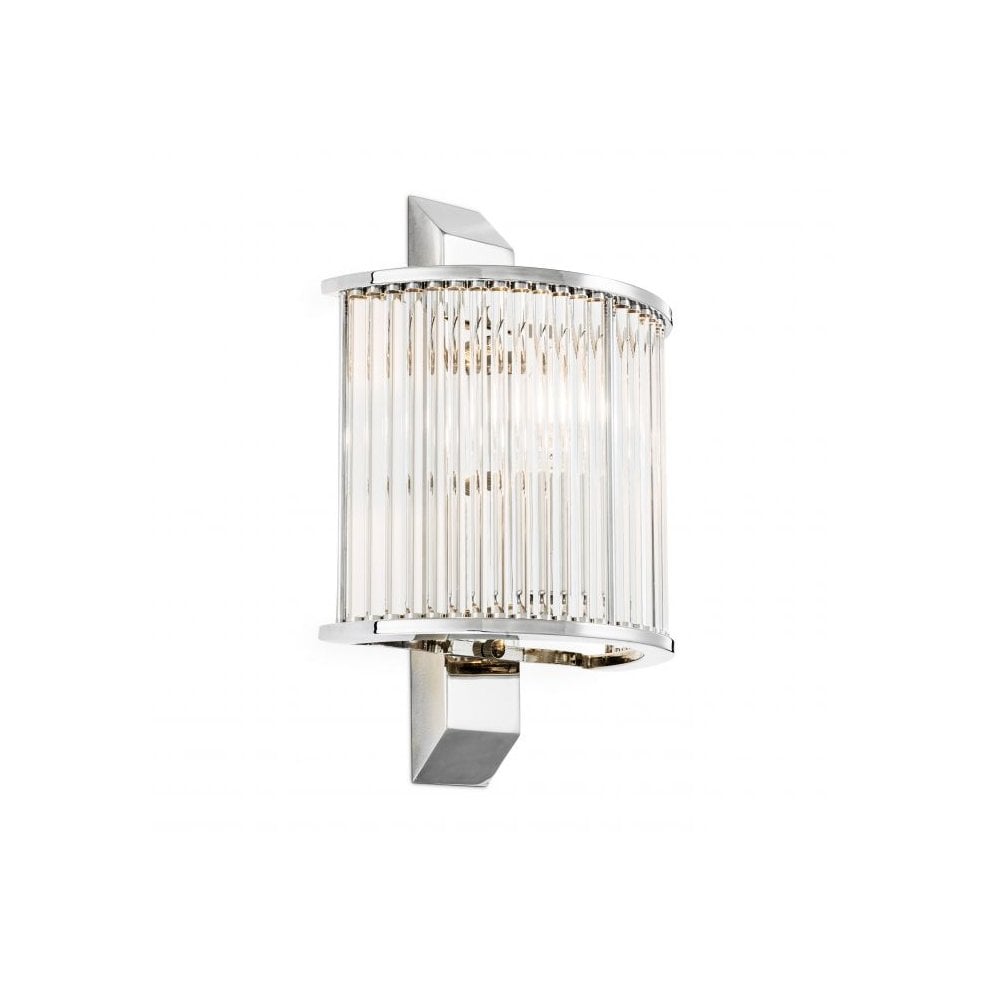 Wall Lamp Oakley, Nickel Finish, Clear Glass