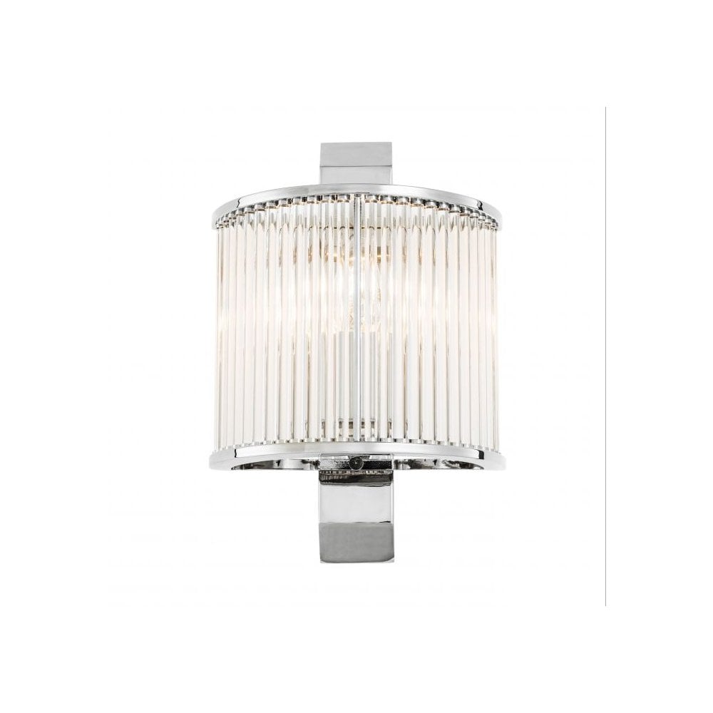 Wall Lamp Oakley, Nickel Finish, Clear Glass