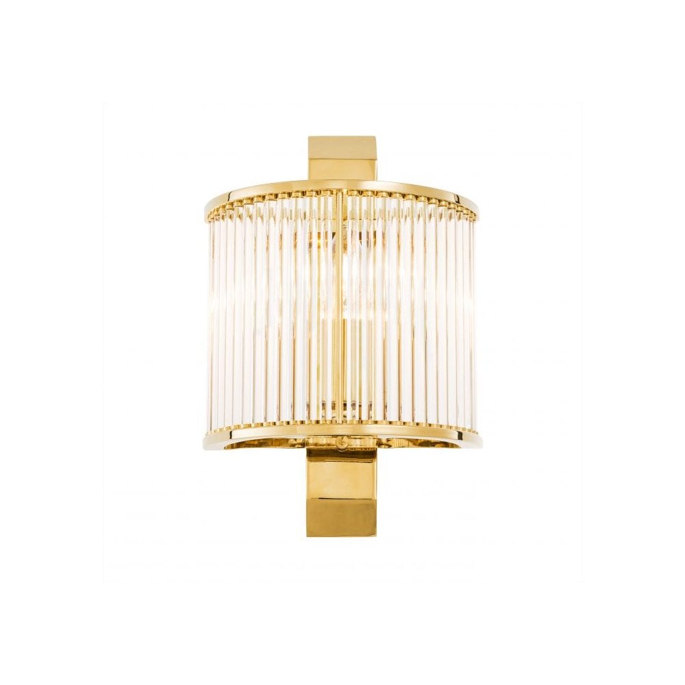 Wall Lamp Oakley, Gold Finish, Clear Glass