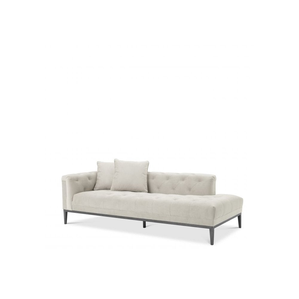 Lounge Sofa Cesare left, Pebble Grey, Gunmetal Base