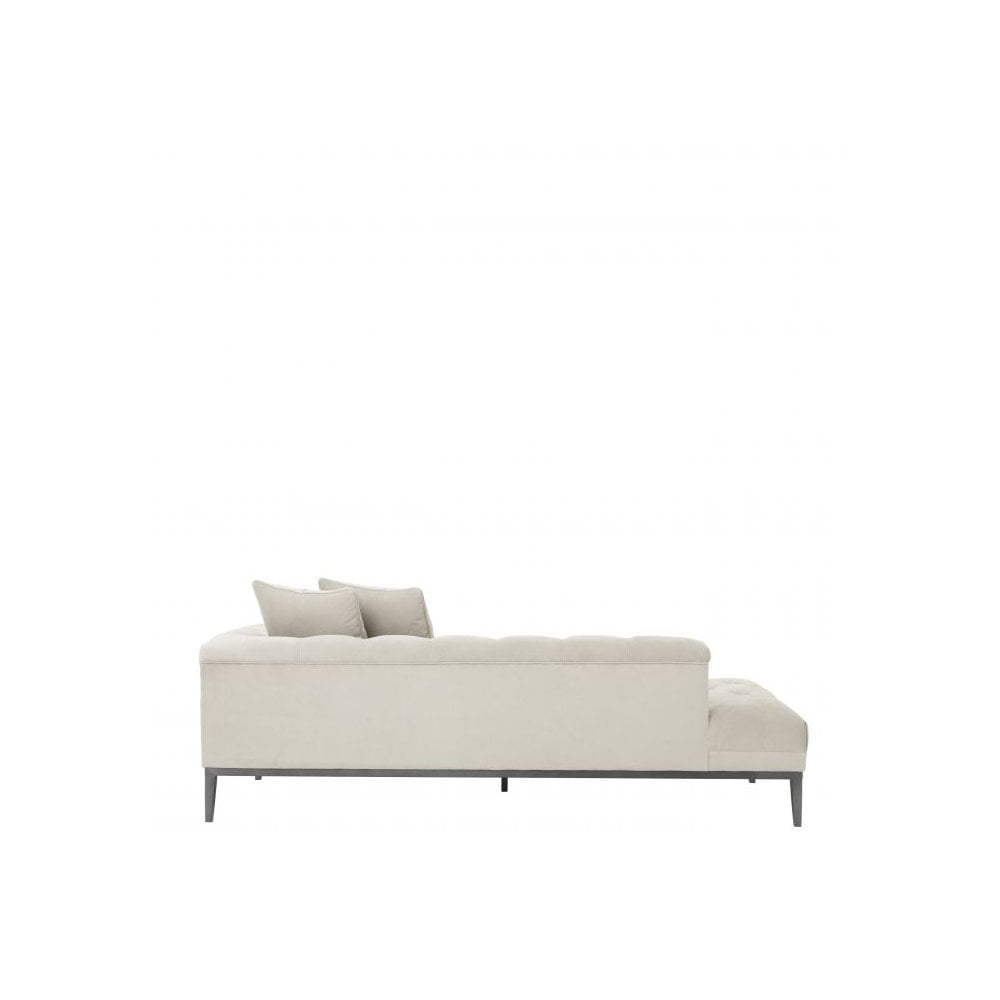 Lounge Sofa Cesare left, Pebble Grey, Gunmetal Base