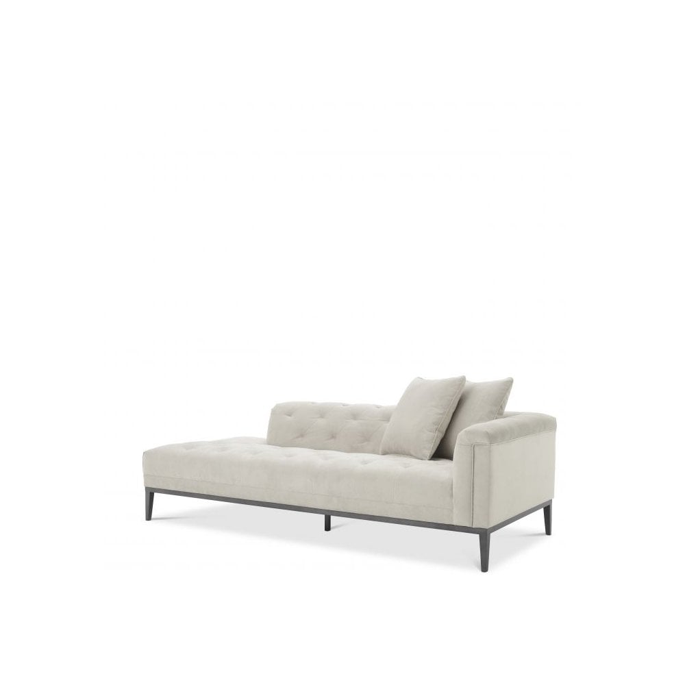 Lounge Sofa Cesare right, Pebble Grey, Gunmetal Base