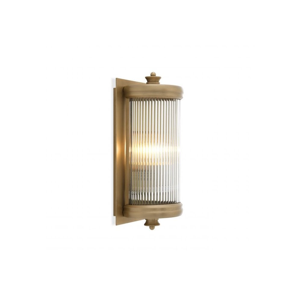 Wall Lamp Glorious S, Matte Brass Finish, Clear Glass