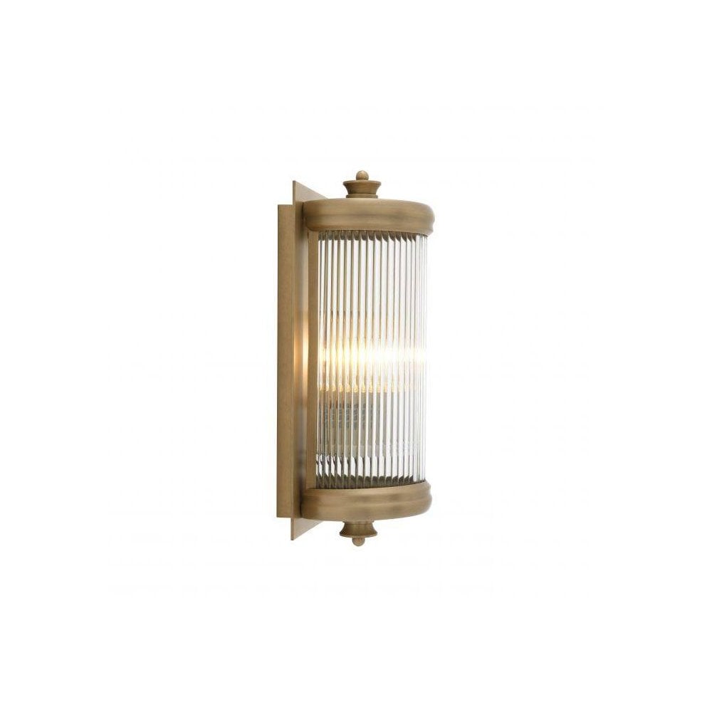 Wall Lamp Glorious S, Matte Brass Finish, Clear Glass