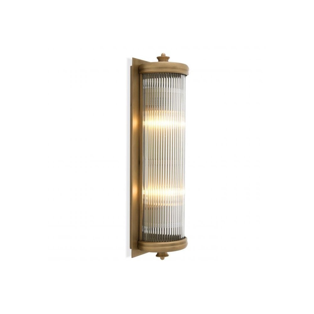 Wall Lamp Glorious L, Matte Brass Finish, Clear Glass