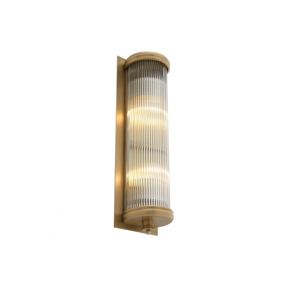 Wall Lamp Glorious L, Matte Brass Finish, Clear Glass