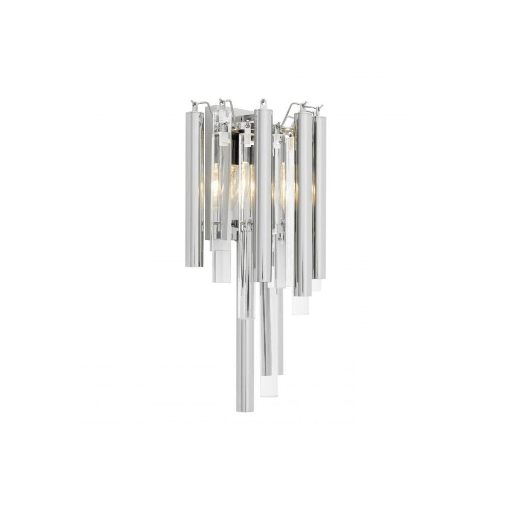 Wall Lamp Gigi, Nickel Finish, Clear Glass