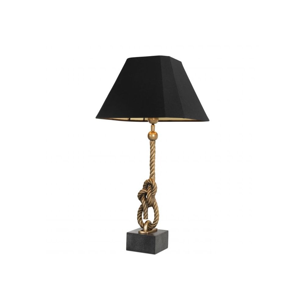 Table Lamp Miles, Vintage Brass Finish, Granite Base