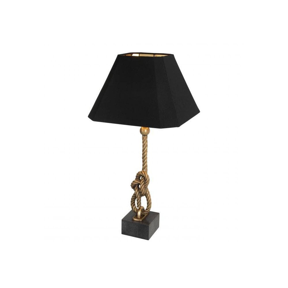 Table Lamp Miles, Vintage Brass Finish, Granite Base