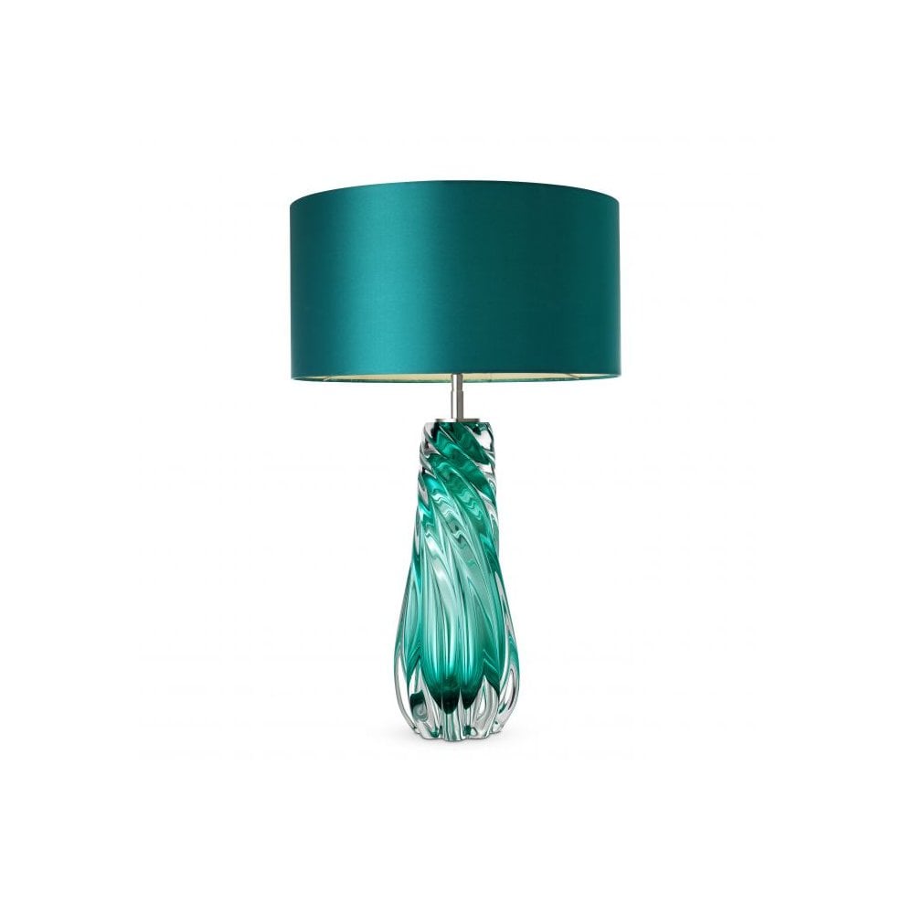 Table Lamp Barron, Solid Glass, Turquoise Colour