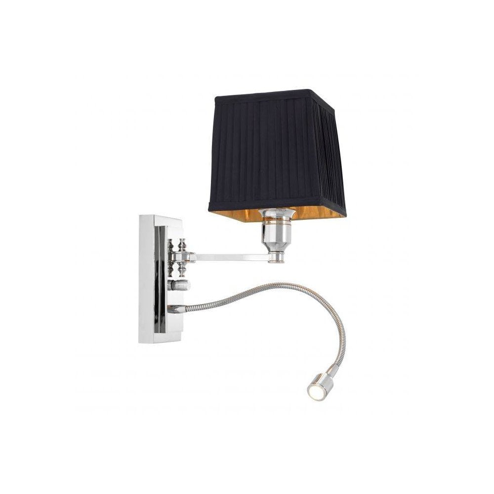 Wall Lamp Ellington, Nickel Finish, Flexible Led Reading Light