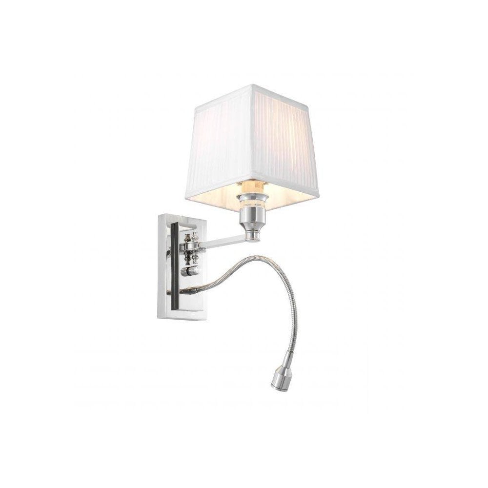 Wall Lamp Ellington, Nickel Finish, Flexible Led Reading Light