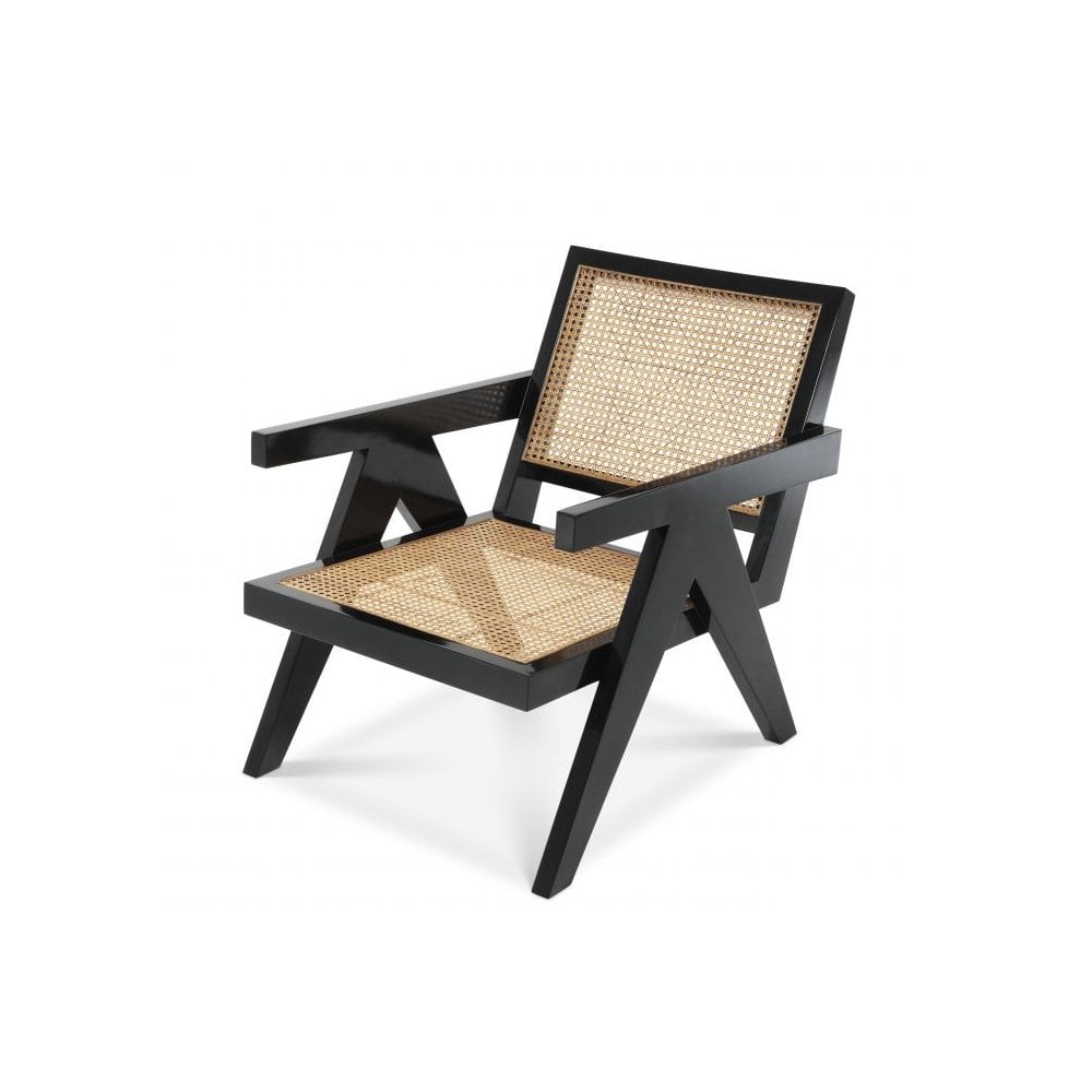 Chair Adagio, Black Finish, Natural Cane