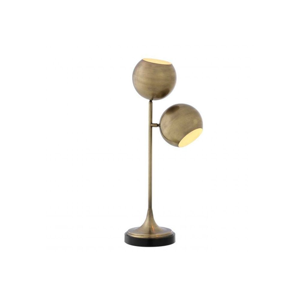 Table Lamp Compton, Antique Brass Finish, Black Granite Base