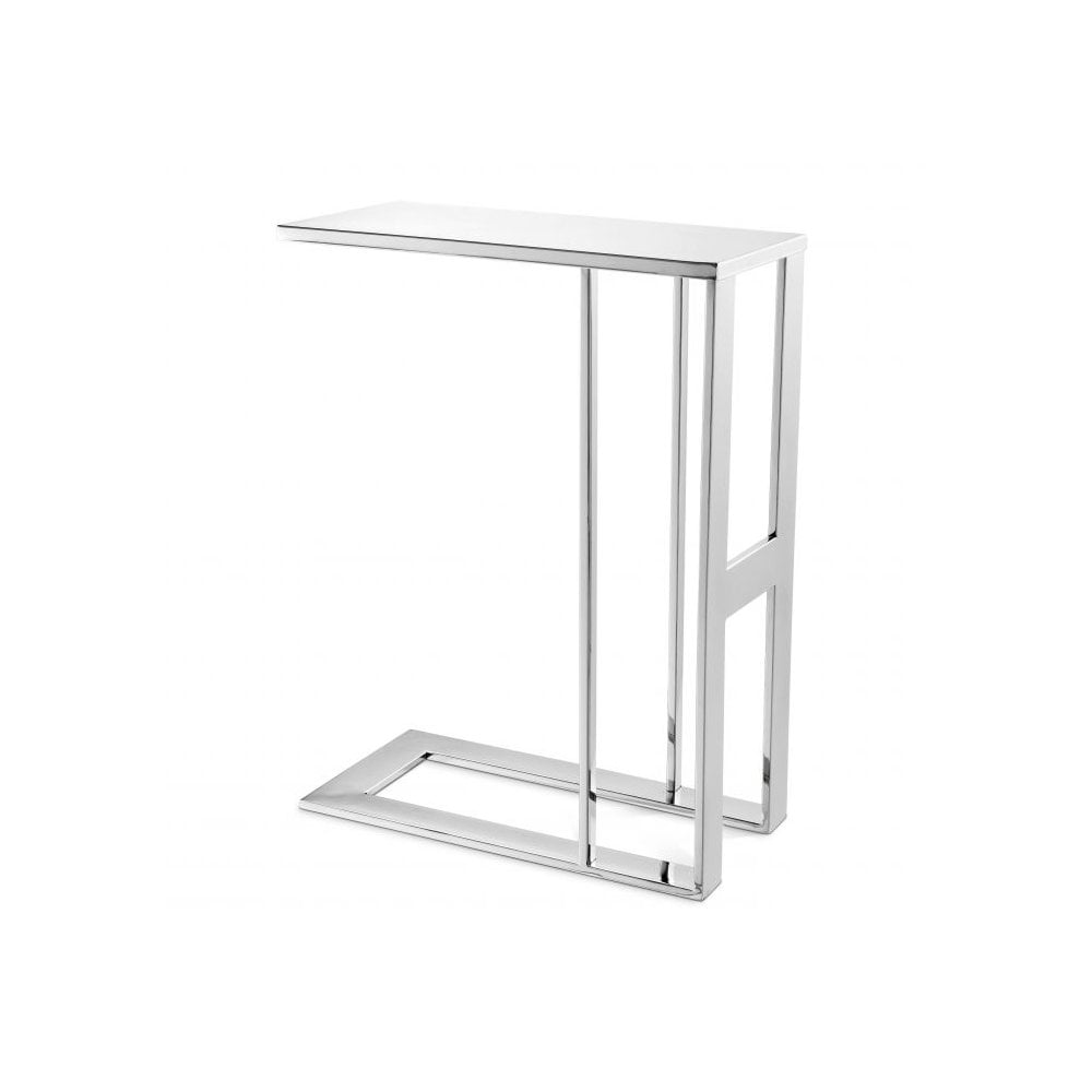 Side Table Pierre, Polished Stainless Steel