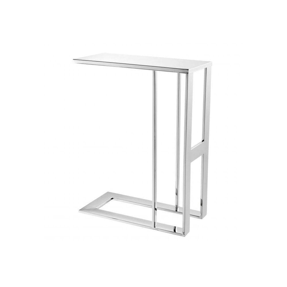 Side Table Pierre, Polished Stainless Steel