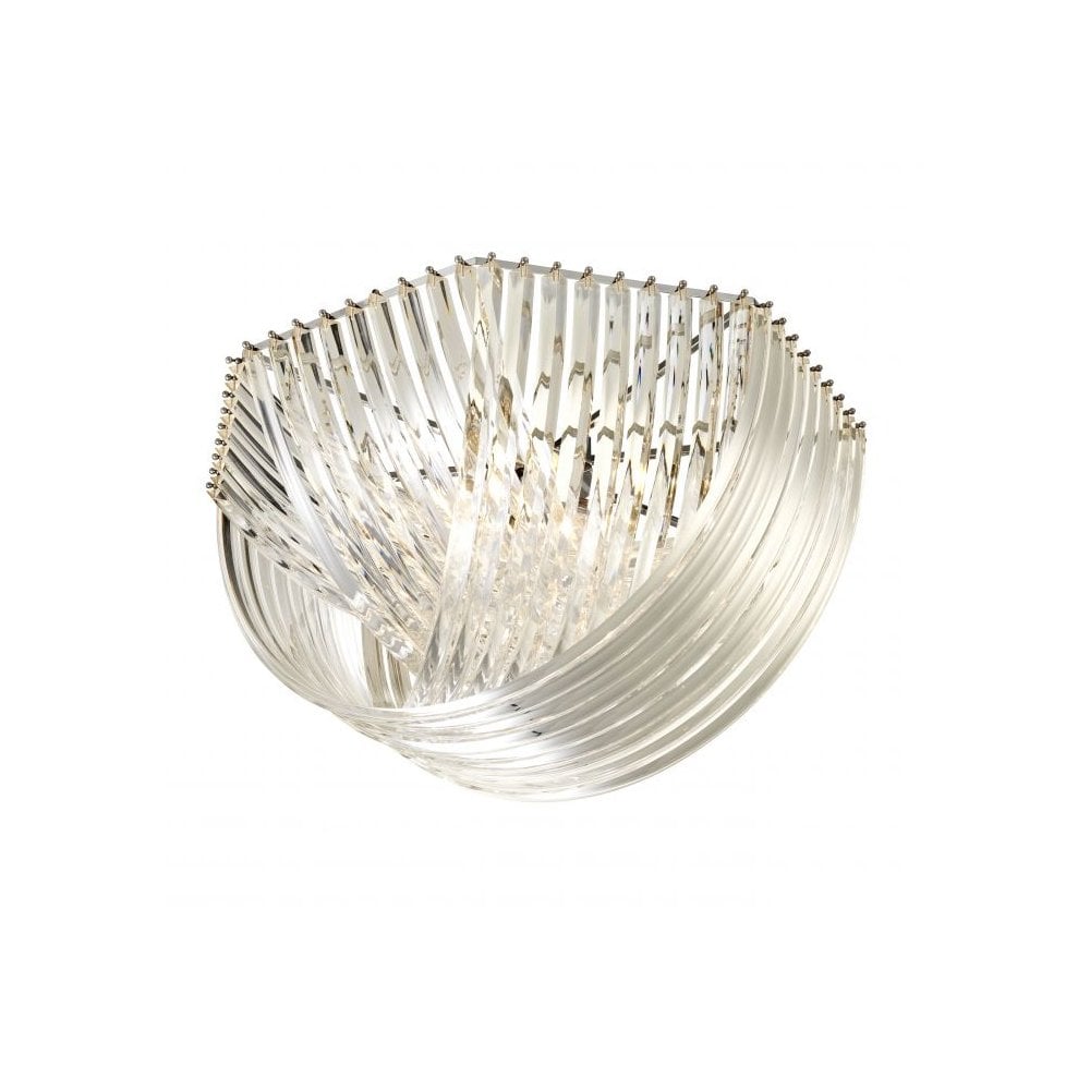 Ceiling Lamp Hyères, Clear Acrylic, Nickel Finish