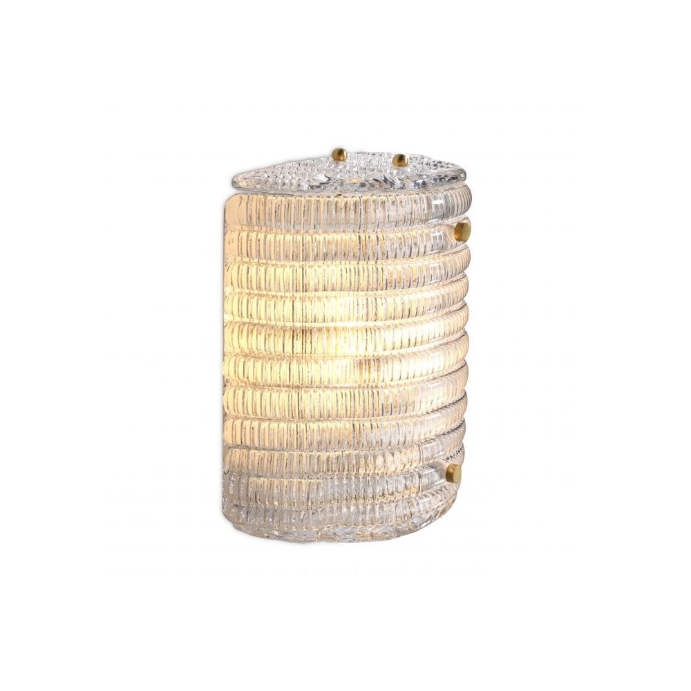 Wall Lamp Elix, Glass, Antique Brass Finish