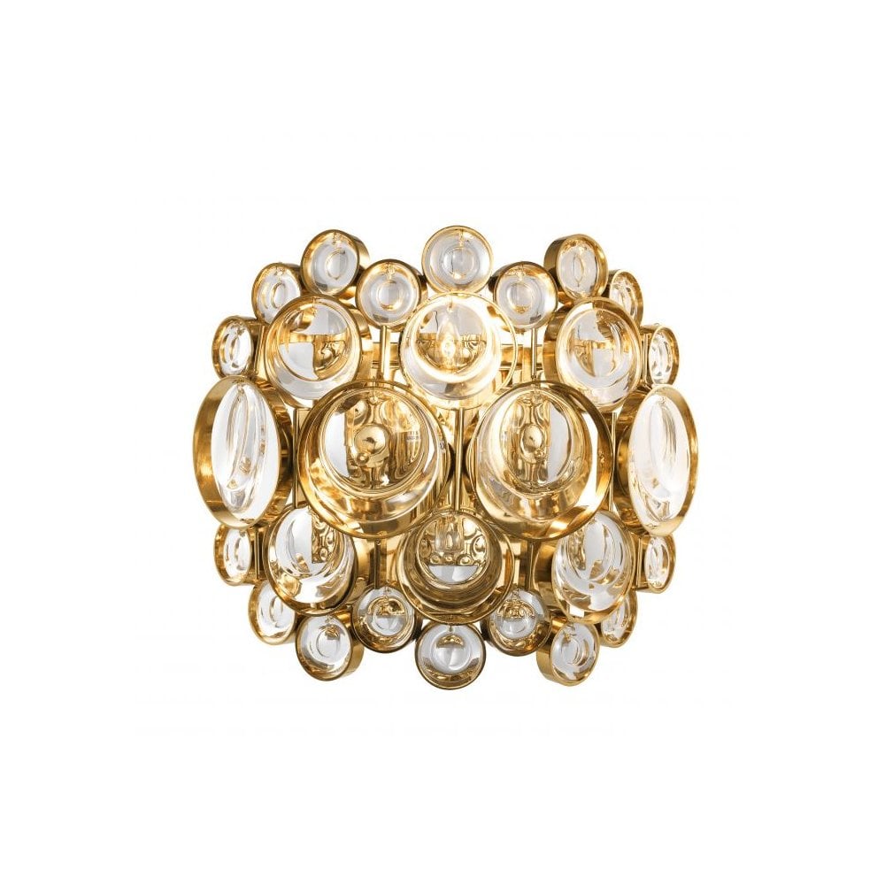 Wall Lamp Avant, Gold Finish, Clear Glass