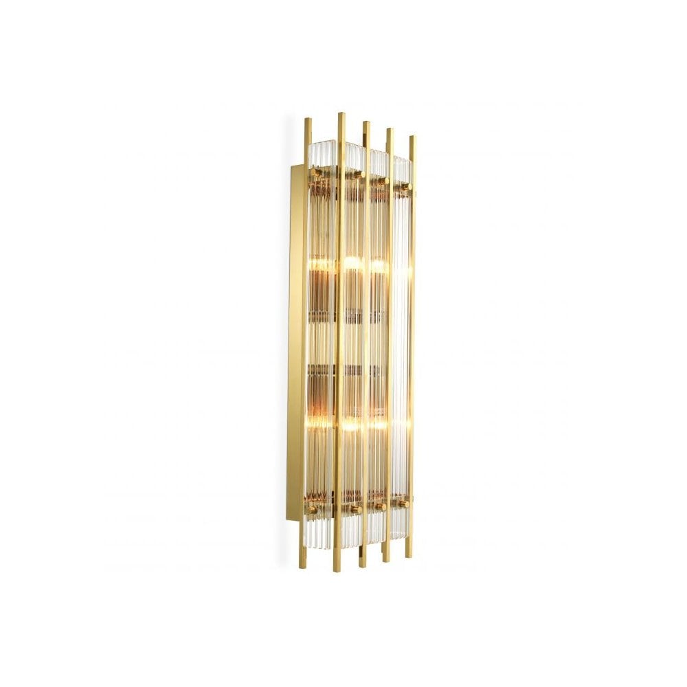 Wall Lamp Sparks L, Gold Finish, Clear Glass