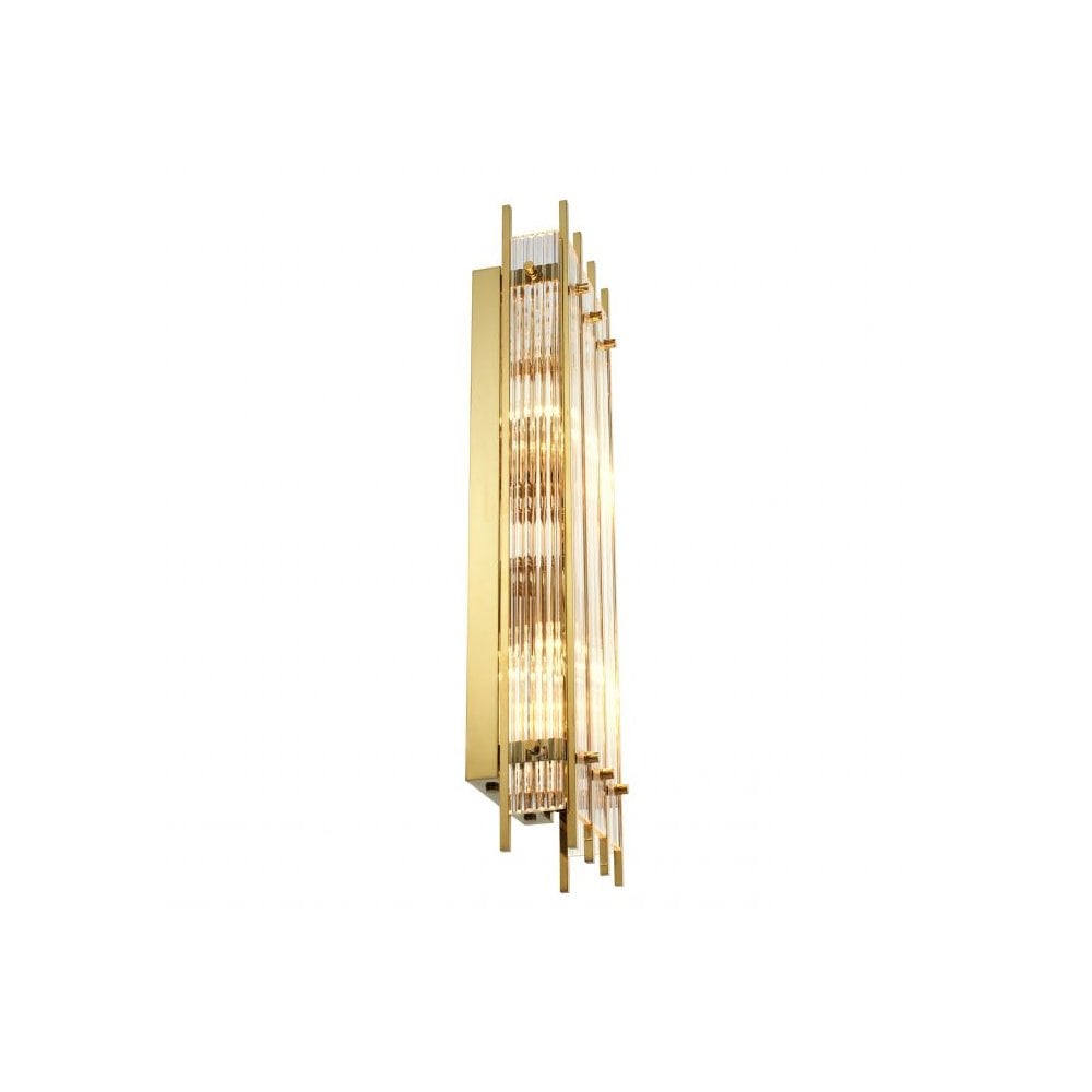 Wall Lamp Sparks L, Gold Finish, Clear Glass