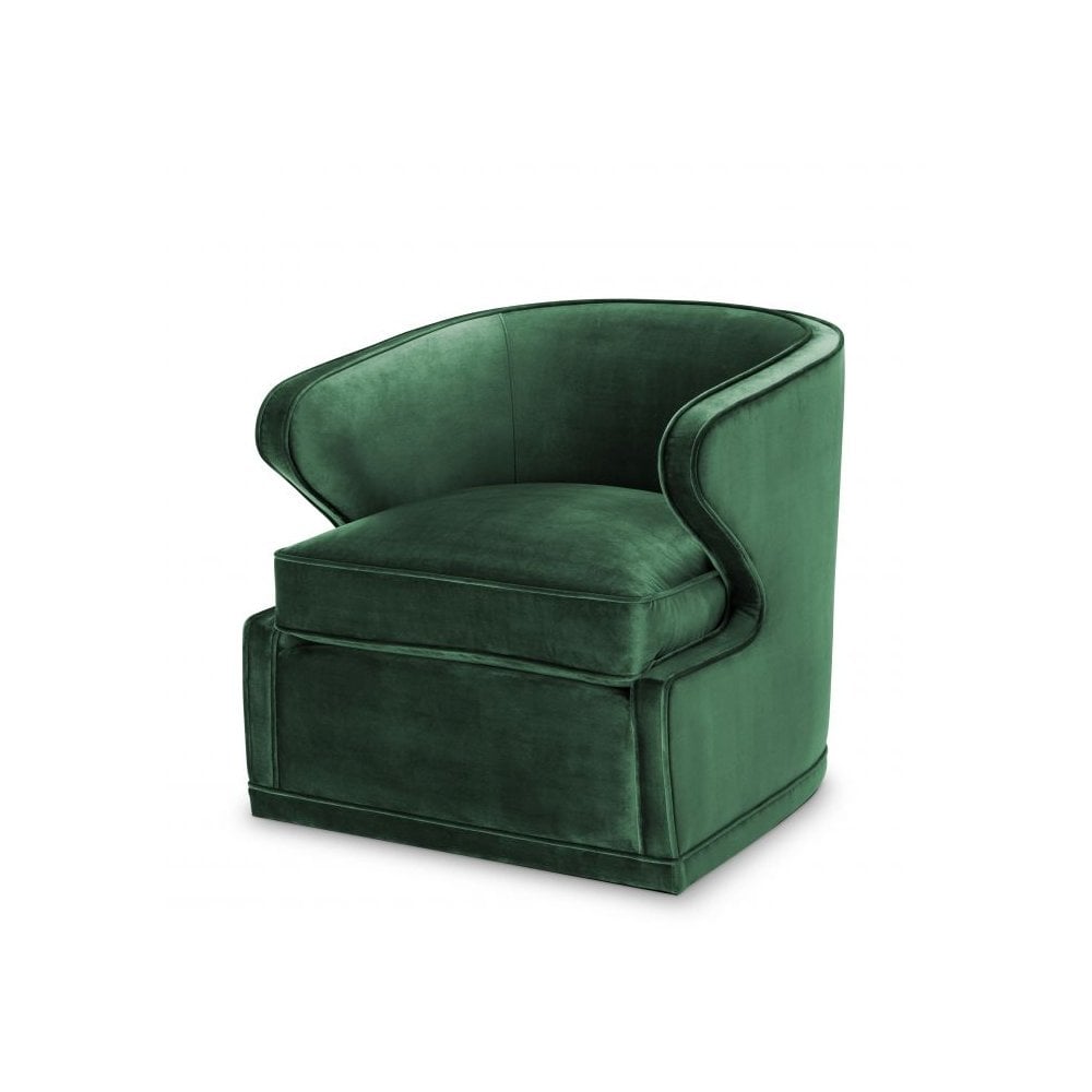 Chair Dorset, Roche Green Velvet, Swivel Base