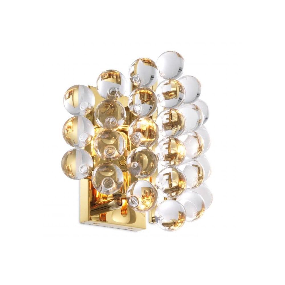 Wall Lamp Mylo, Gold Finish, Clear Glass