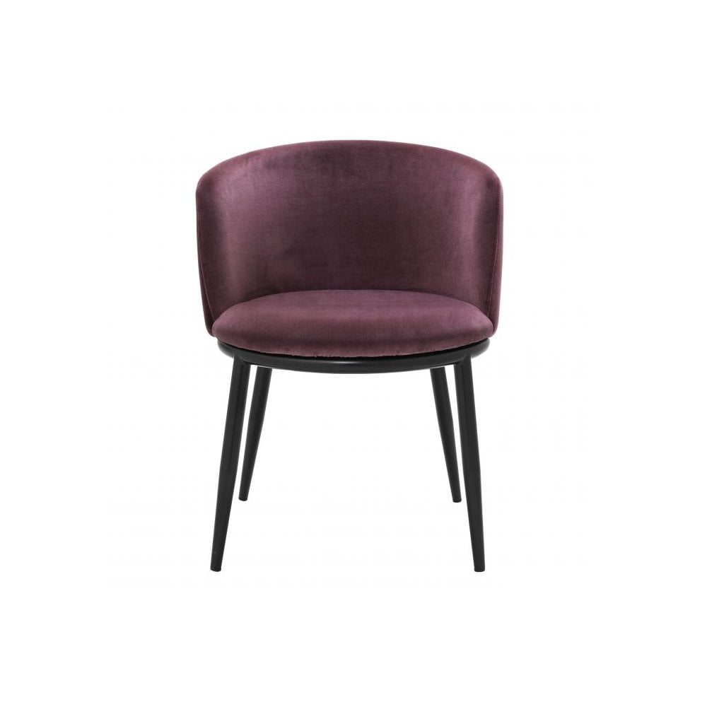 Dining Chair Filmore set of 2, Cameron Purple, Black Legs